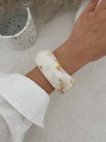 1 Stück auffälliges geometrisches, übertrieben geschwungenes poliertes Harz-Manschettenarmband, luxuriös & elegant, für Hochzeit, Bankett, Urlaub, Party, Lässig, Streetstyle, Frauen, Paare, Feiertag, Geburtstag, vielseitiges Geschenk - Armband - Übersicht 12