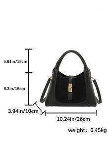 Bolso de mujer de estilo cubo, diseño elegante y minimalista, gran capacidad, color caqui, estilo de bandolera - Negro 2 - Ver 12