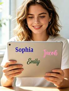 Pegatinas de Cristal Transparente Personalizadas con Nombre, Pegatinas de Transferencia Impermeables con Texto Personalizable, Diseño Removible sin Residuos, Adecuadas para Vasos de Vidrio, Cajas de Regalo, Tazas, Botellas, Aplicables para Bodas, Temporada de Graduación y Decoración Diaria - Multicolor - Ver 3