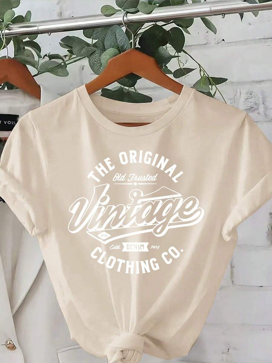 Tallas Grandes, Blusas de Manga Corta con Cuello Redondo de Tallas Grandes para Mujer - Corte Holgado Casual para Primavera Verano, Adecuadas para Usar en Primavera Verano, Lavables a Máquina, Blusas Holgadas para Combinar o para Conjuntos. - Albaricoque - Ver 1