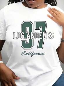 Camiseta de Talla Grande para Mujer con Estampados Modernos y Divertidos, Cuello Redondo Casual y Manga Corta, Adecuada para Uso Diario al Aire Libre, Camiseta de Verano de Estilo Casual para Regalos de Cumpleaños - Blanco - Ver 6