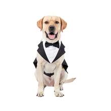 2pcs Black Dog Tuxedo Formal Pet Outfit Set, Includes Bow Tie Collar And D-Ring, Suitable For Small To Medium Dogs, Breathable Comfortable Gentleman Attire, Perfect For Weddings, Parties And Cosplay - Black - View 3