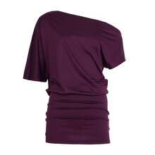 SUCHCUTE-vestido envolvente con manga de murciélago para mujer, vestido ajustado liso con un hombro y espalda descubierta, vestido de fiesta de noche para discoteca Y2K, trajes sexys de verano - Morado - Ver 5