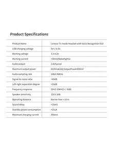 Lenovo 联想E10无线游戏耳机，支持蓝牙5.4、2.4G和Type-C三模连接，RGB低延迟，带ENC降噪麦克风，适用于PC、笔记本电脑、PS5和手机。 - 查看 11