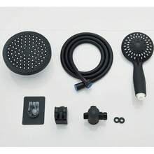Single 6 Inch Multi-Function Adjustable Shower Head - Black - View 6