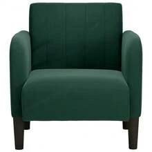 vidaXL Sessel Mit Armlehnen Dunkelgrün 54 Cm Samt, Sofasessel, Fernsehsessel, Relaxsessel, Einzelsofa, Relaxsofa, Loungesessel, Wohnzimmer Sessel - Dark Green - View 6