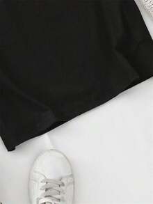 Camiseta Holgada Sencilla Mujer Estilo Moderno Camiseta Gráfica Y2K para Mujer - Estampado de Balón de Fútbol, Cuello Redondo Casual, Manga Corta, Mezcla Transpirable/Elástica, Comodidad para Todas las Temporadas en Eventos Deportivos, Conjuntos Casuales y de Entrenamiento de Fútbol - Disponible en Múltiples Colores y Tallas, Lavable a Máquina, Diseño con Letras Estilo Y2K y Balón de Fútbol, Perfecta para Ropa Casual y Deportiva, Ideal para Mamás y Aficionados del Fútbol Camiseta Mujer Estampado Gráfico  Verano 2026 - Negro - Ver 3