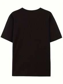 Camiseta de Mujer MYAZUL T 1 pieza. Camiseta suave para mujer con un divertido diseño de un tazón de sopa con forma de corazón, un regalo adorable para los amantes de la comida, ideal para ocasiones como el Día de San Valentín y el Día de la Madre. Ropa Casual Cómoda para Salir, Blusas para Mujer - Negro - Ver 6