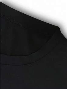 Ramen Letter Printing Women's Summer Fit Round Neck T-Shirt - Black - View 3