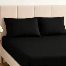 400 Thread Count Premium Bedding Set With Stick Stitch Finish - 黑色的 - 查看 6