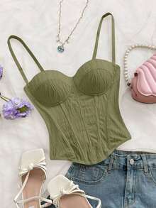 Camiseta de mujer  con textura de punto de onda, parte superior de mujer, playa, , sexy, cita, vacaciones en la playa, cita de vacaciones, té de la tarde, temporada de bodas, crucero de playa y , vacaciones en la ciudad, vacaciones bohemias, festiva - Verde - Ver 9