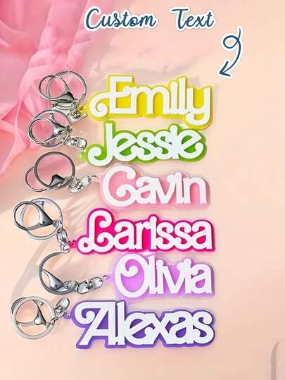 Llavero personalizado de acrílico con nombre de mujer - Iniciales/Nombre personalizado grabado/Impreso, Rosa/Amarillo/Verde/Morado/Negro - Regalo para el Día de la Madre/San Valentín, Regalo de graduación, Regalo de vuelta a clases