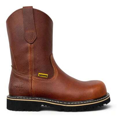 BOTA CON CASCO DE POLIAMIDA RESISTENTE DIELECTRICAS EN PIEL GENUINA CORTE VACUNO Y SUELA DE TRACTOR TRUCK ANTI DERRAPE