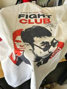 Men'S Vintage Fight Club Movie Graphic T-Shirt - David Fincher Film Design With Red Text - Retro 90s Cinema Tee - White Crewneck Shirt For Fight Club Fans & Movie Nights - KV38288, Casual Wear, Bold Print, Comfortable Fabric, Pop Culture Apparel, Casual Wearers, Vtg Style Fight Club Movie Retro Short Sleeve, Classic Shirt - trắng - Xem 3