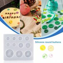 SILIKE LUFEI DIY Clay Mold 1pc Full Sheet Large & Small Button Ornament Mold, Suitable For Resin, Plaster, Candle, Aromatherapy Products, Home Decor, Display Stand, Silicone Mold - Full-size Button Mold - View 6
