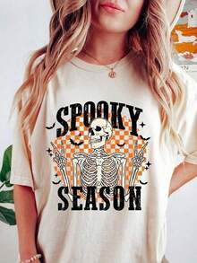 Sudadera de temporada espeluznante, camiseta retro espeluznante, camiseta de Halloween espeluznante, camiseta de Halloween, camiseta con ambiente otoñal, camiseta acogedora de temporada, regalo de Halloween. jpgunisex de la de algodón puro de alta densidad de Confeccionada con algodón puro de alta densidad de 1345 g. Camiseta clásica de algodón puro, unisex: la camiseta que siempre has necesitado. Apta para todos, independientemente del género. Tejido duradero y de alta calidad, apto para todo tipo de costura, suave al tacto y de larga duración. Transpirable. Ideal para usar en primavera, verano, otoño e invierno. Perfecta para vacaciones. - Blanco - Ver 1