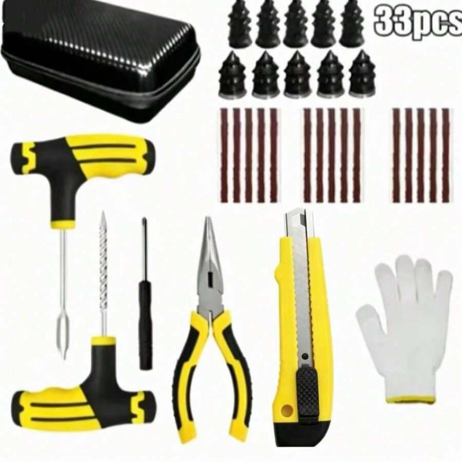 Bộ dụng cụ sửa chữa lốp không săm cho ô tô và xe đạp, bộ dụng cụ sửa chữa lốp, bộ dụng cụ gioăng, phụ kiện sửa chữa tại gara.