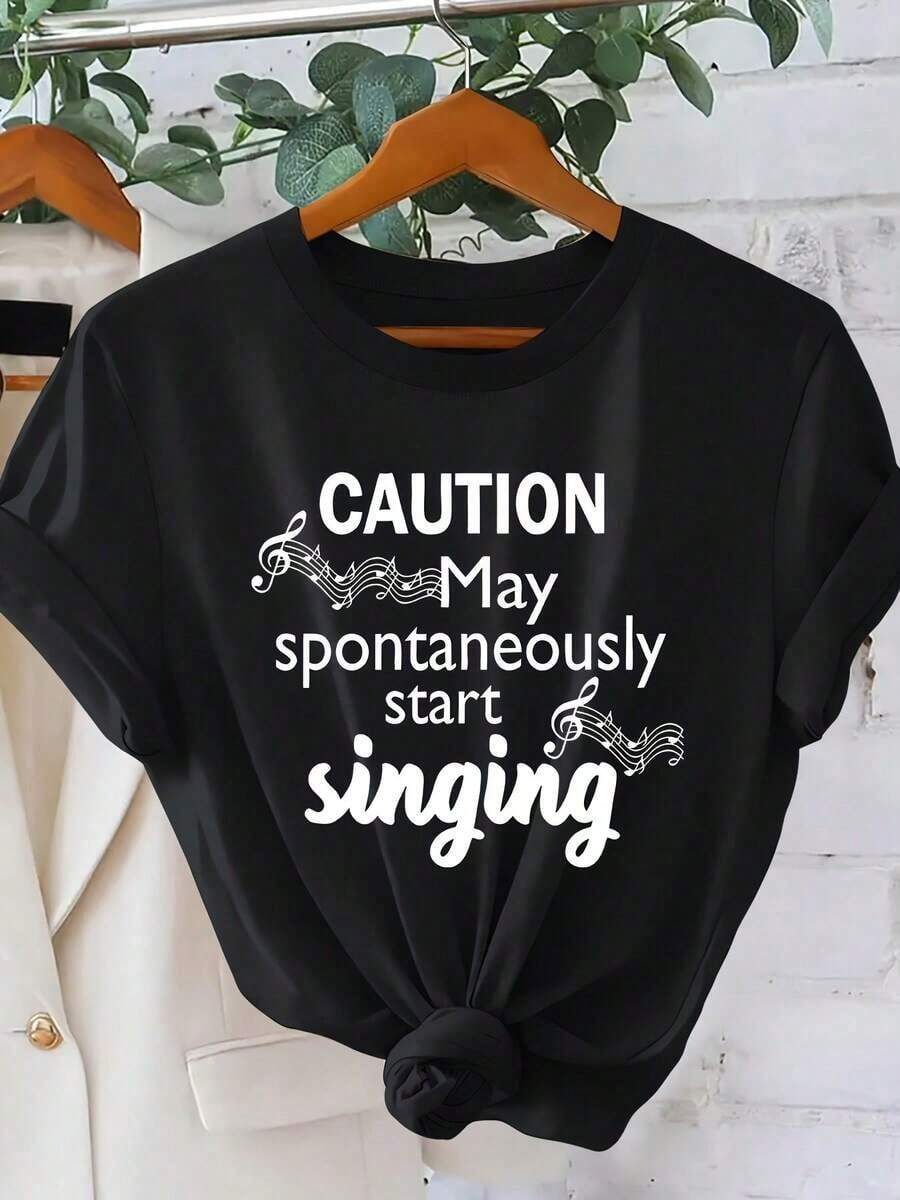 Camiseta Femenina Manga Corta Estilo Clásico Ligera Fresca Versátil Verano eñora Manga Corta Diseño Elegante Casual Ligera Uso Diario Verano - Negro - Ver 1