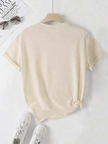 Camiseta con Estampado de Juego de Fútbol Americano para Temporada de Descenso, Camiseta Casual de Manga Corta con Cuello Redondo para Mujer, Ropa de Otoño para Mujer - Estilo - Ver 3
