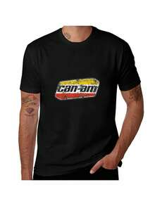 Camiseta retro original CANAM para hombre, estilo ATV UTV todoterreno, camiseta casual de anime, de manga corta, adecuada para el hogar, uso diario, fiestas y viajes-perfecta como regalo para amigos o familiares. - Negro - Ver 1