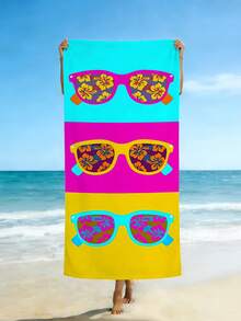 1 pezzo Telo da spiaggia vintage con stampa floreale tropicale, telo da spiaggia assorbente e ad asciugatura rapida di grandi dimensioni, 250 g/m² in microfibra, adatto per immersioni, surf, fitness, yoga, sedie da spiaggia, feste estive in spiaggia - Modello D - Visualizzare 3