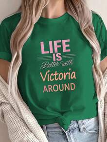 Camiseta Casual Esencial para Mujer con Estampado Victoriano - Camiseta casual de manga corta y cuello redondo, confeccionada con la característica tela de baja elasticidad, adecuada para primavera, verano y uso durante todo el año - Camiseta casual diaria lavable a máquina, de algodón suave para uso diario en verano. - Blanco - Ver 8