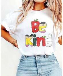 2026 Nuevos productos de gran : camiseta de algodón de cuello redondo para mujer, camiseta para maestros, regalo para maestros, el mejor regalo para maestros, camiseta para escuela primaria, camiseta para la vuelta al cole, ropa para el aula, ropa para educadores, ropa de uso diario, camisa casual para maestros, tela transpirable, tela de elasticidad media, ropa de amabilidad, camiseta para empleados de la escuela, regalo para educadores, personal escolar - 2026 Nuevas camisetas para mujer - Blanco - Ver 7