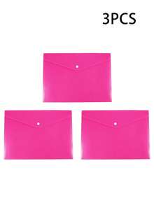 [Custom] 5pcs/Set Thick A4 Solid Color Polypropylene Document Folders With Snap Closure, Waterproof File Storage Bags For Storing Exam Papers, Archives Etc., Suitable For Students Back To School And Office Use, School File Folders - Multicolor - View 13