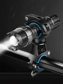 1pc Bicycle Flashlight Holder Lamp, Mountain Bike Night Riding Front Light Fixed Bracket Clip Cycling Accessories - Multicolor - View 1
