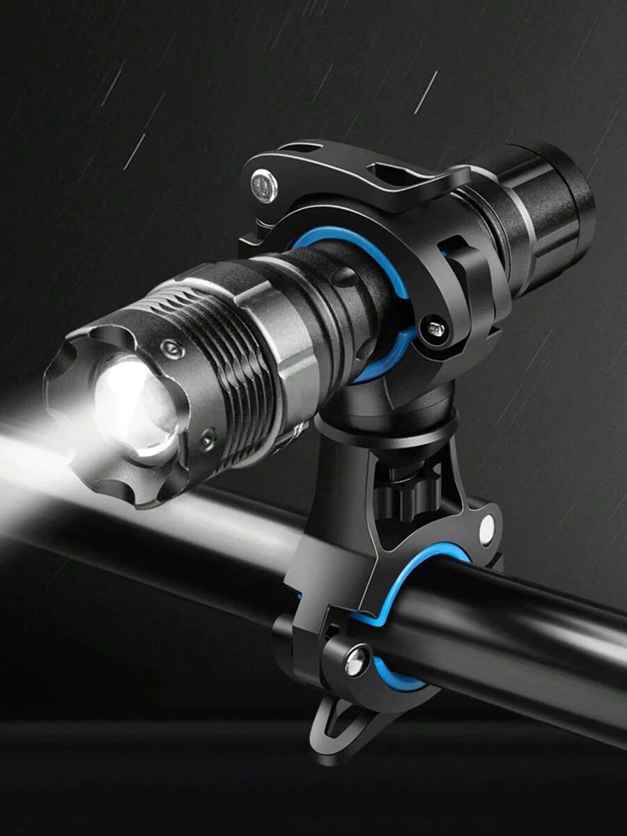 1pc Bicycle Flashlight Holder Lamp, Mountain Bike Night Riding Front Light Fixed Bracket Clip Cycling Accessories - Multicolor - View 1