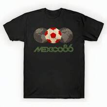 Mexico 86 World Cup Vintage T-Shirt unisex de la de algodón puro de alta densidad de 220 g. C-AmiS-eta uniS-ex 100 % aL-Godón de - Tejido de alta densidad. Apta para todo tipo de perS-onas, ya sean mujeres o hombres. Tejido duradero de alta C-Alidad apto para todas las estaciones, suave al tacto pero duradero. Tops transpirables. Conjuntos de otoño para mujer. Conjuntos de vaC-Aciones para mujer. Disfraz de Halloween para mujer. - Negro - Ver 6