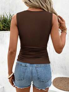 Set de 2 camisetas ajustadas de cuello redondo para mujer, casual, de vuelta al colegio - Multicolor 5 - Ver 6