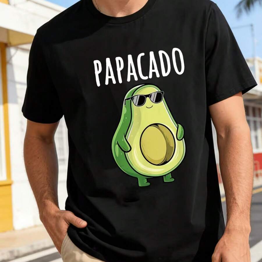 Printed T-Shirt For Men And Women - 黑色 - 查看 1