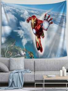 1pc M-Arvel I-Ron Man Tapestry, Cinematic Sky Flight Style Wall Decor, Bright Cloudscape Superhero Art Hanging, Perfect For Bedroom, Living Room, Dorm, Apartment, Studio, Party Backdrop, Comic, Superhero Themed Room Decor, Adds Heroic Vibe To Any Living Space, Ideal For Photo Shoots And Fan Spaces - 多色a - 查看 2