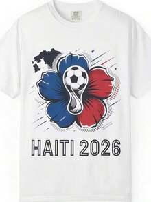 Camisetas de la Copa Mundial de Haití 2026, Camiseta de Fanático del Fútbol, Camiseta de Fútbol Unisex, Regalo para Parejas - Blanco - Ver 7