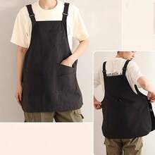 Damen Schürze, Haushaltsuniform, Küchenschürze, umkehrbare Schürze, verstellbare Schürze mit mehreren Taschen, geeignet für Zuhause, Bibliothek, Catering, Backen, Café, Küche und Mehrzweck-Arbeitskleidung - Verschiedenfarbig - Übersicht 8