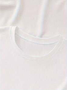 Camiseta de Manga Corta para el Día de la Madre, Estampado "Vida de Mamá", Cuello Redondo, Camiseta Casual de Verano, Ropa para Mujer - [Blanco] - Ver 4