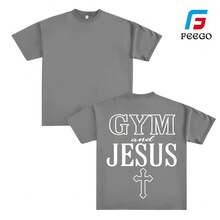 Camiseta de gimnasio cristiana, Camiseta de gimnasio y Jesús, Camiseta Pump Cover, Sudadera de fitness con temática de fe, Suéter de fe para culturismo, Regalo de levantamiento de pesas, Mujer de Dios, regalo de Dios, mercancía malvada. - Gris Oscuro - Ver 4