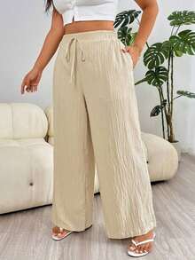 2025 Pantalones casuales nuevos de otoño/invierno, adecuados para salidas, uso diario casual, fiestas, ir al trabajo, volver al colegio, citas, en casa, fiestas de cumpleaños y múltiples ocasiones.Corte relajado, cintura elástica, pantalones de - Albaricoque - Ver 5