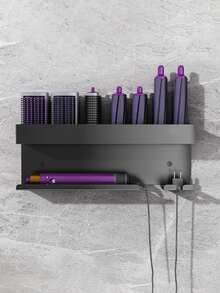 No Drill Wall Mounted Hair Dryer Holder, Can Be Used To Store Hair Accessories, Hair Dryers And Curling Irons, Can Be Used As A Hair Dryer Rack, Hair Styling Tool Storage Box, Bathroom Salon Hair Tool Organizer - Multicolor - View 12