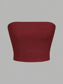 3 piezas Tops femeninos casuales ajustados sin tirantes adecuados para el verano - Multicolor 9 - Ver 3