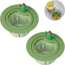 Innovative Cactus Kitchen Waste Strainer Press Release Draining Basket Multifunctional Green Cactus Sink Filter Net - A - View 10