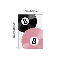 1 Pc Pink Disco Ball Wall Art Set Leopard Vinyl Record Lucky Ball Poster Prints Preppy Aesthetic Canvas Pictures For Girly Bedroom Living Room Dorm Decor Unframed - Multicolor - View 21