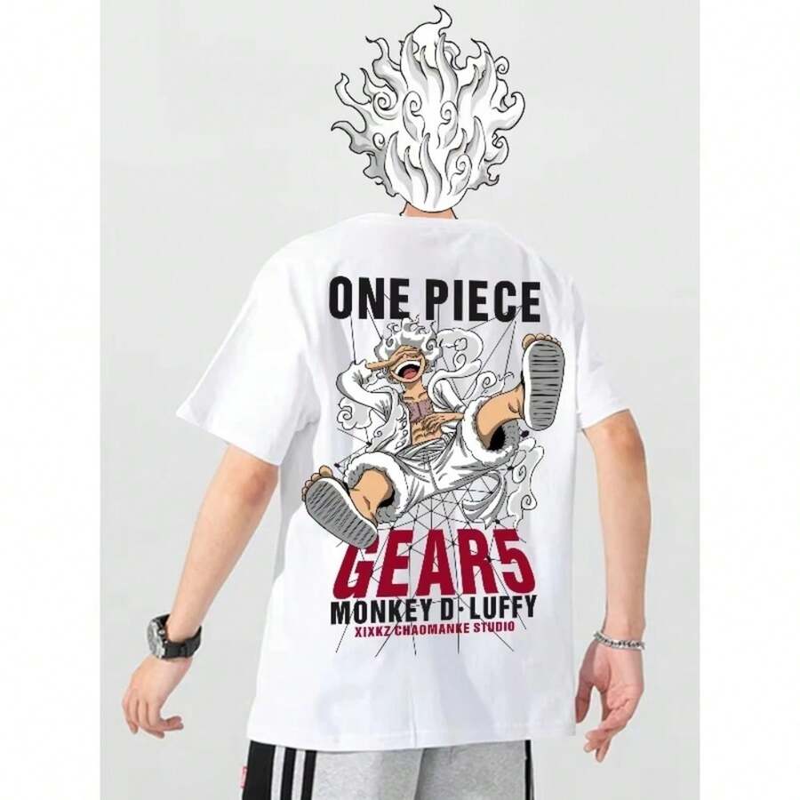 Camiseta de manga corta de secado rápido PeR1ipheral de anime de 2026 para hombre y mujer L1uffy, estilo casual y moderno, confeccionada en algodón puro de 220 g. Su tejido grueso, resistente a las arrugas y a la deformación, la hace ideal para ir al trabajo, viajar, acampar, ir de compras y para el tiempo libre. - Blanco - Ver 1