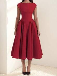 Elegant And Sensual Sleeveless Long Dress With Open Back, Perfect For Spring 2026 - Burgundy - View 1