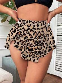 Falda de baño de unicolor para mujer de talla grande, adecuada para vacaciones de verano - Multicolor - Ver 1