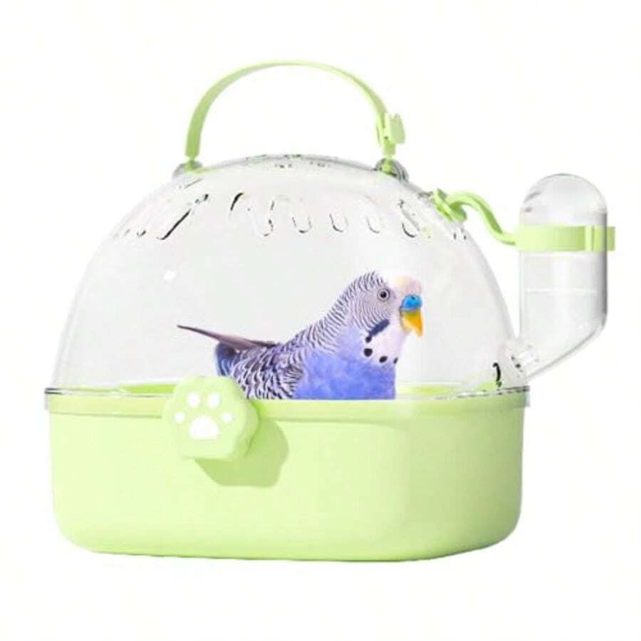 Bird Carrier Travel Cage, Small Pet Carrier Case, Portable Compact Design, Includes Water Bottle, Ideal for Outdoor Travel with Parakeets, 7.24x6.42x6.69 Inch, Sturdy Material - Verde - Ver 1