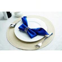 6Pcs Gold Napkin Rings Round Napkin Ring Set of 6 Napkin Holders for Cloth Napkins for Wedding, Thanksgiving, Fall Party, Valentines Day, Easter Table Decor. - Argent - Voir 3