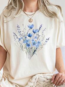 playeras de hombre camisas para hombre playera de hombre camisas de hombre ropa de hombreComfort Colors® Blue Flower Bouquet Shirt, Flower Lover Shirt, Retro Floral Shirt, Flower Shirt, Plant Ladies Shirt, Gift for Nature Lover camisa de hombre playeras playeras para hombre sudadera para hombre conjuntos de hombre y2k - Blanco - Ver 7
