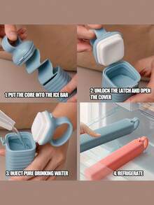 1pc Retractable Creative Ice Cube Tray, Home Ice Cube Maker, Ice Pop Grinder Tool, Ice Mold, Long Ice Cube Tray, Home Ice Cube Tray, Portable Homemade Ice Cube Box, Retractable Ice Cube Tray, Kitchen Ice Cube Tray - Multicolor - View 3